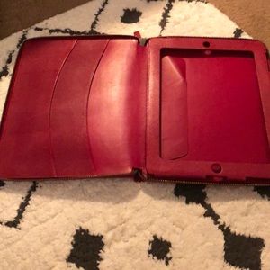 Smythson Red Leather IPad case